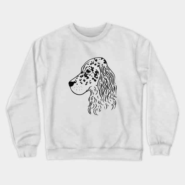 English Setter (Black and White) Crewneck Sweatshirt by illucalliart